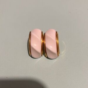 Avon 1988 “Classic Twist” White and Gold Post Earrings